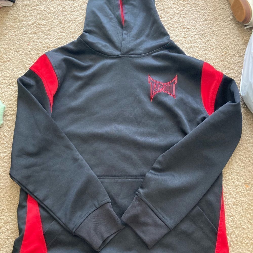 Boys Red and Black TapOut Hoodie Sweatshirt